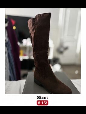 Style & Co. Over-the-Knee Suede Boots in Dark Brown